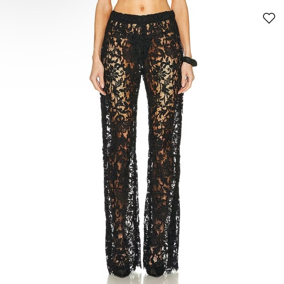 NWT | Saint Laurent Straight Leg Black Lace Pants Size 38 (Medium) - Picture 2 of 13